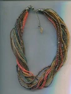 COLDWATER Creek Multi Bead Brassy necklace - Picture 1 of 1