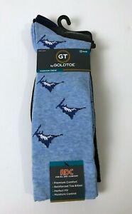 Goldtoe Men's Fashion Crew Socks 3 Pair Swordfish Solid Stripes