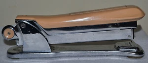 VINTAGE ACE LINER TAN Stapler #502 MCM FINE, Works Well, MADE USA - Picture 1 of 7