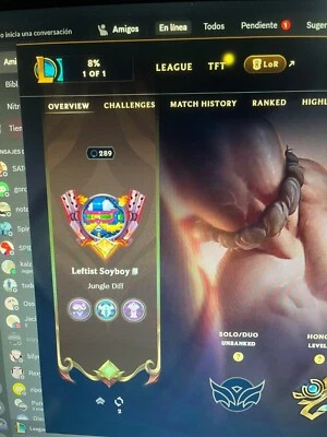 League Of Legends Account, 125 skins, lvl 289 mmr platinum, tlf 629963283 - Imagen 1 de 3