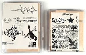 Stampin' Up! Fresh Cuts, Friend 24-7 Lot of 2 NEW Thank you Flowers Friends R593 - Picture 1 of 2