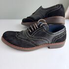 RULE LONDON  BLACK SUEDE LEATHER FAUX LACE UP BROGUE SHOES SIZE 9  MADE IN INDIA