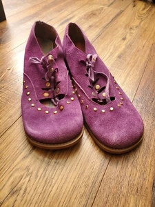 Vintage Purple Suede 1960s 1970s Studded shoes - Picture 1 of 5