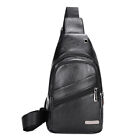 Mens Chest Pack Shoulder Bag Leather Crossbody Bag Waterproof Backpack