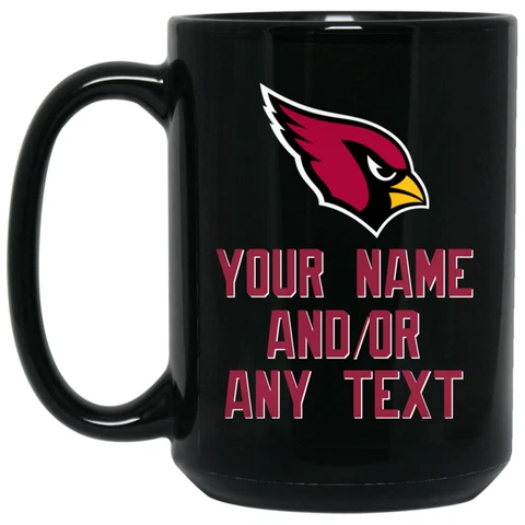 Custom Personalized Arizona Cardinals Black 15 oz Ceramic Coffee Mug Cup Cover