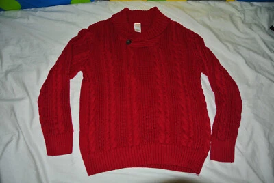 Gymoree Boys Red Holiday sz  L/XL shawl collar oversized sweater wore once-nice - Image 1 of 4