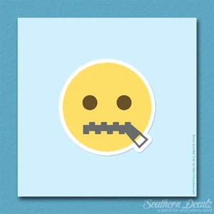 Emoji cerniera labbro con cerniera - adesivo decalcomania vinile - c180 - 3,75" x 3,75" - Foto 1 di 1