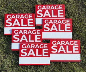 4 oder 6 Stück Garage Verkaufsschilder 17 x 12 - Bild 1 von 4