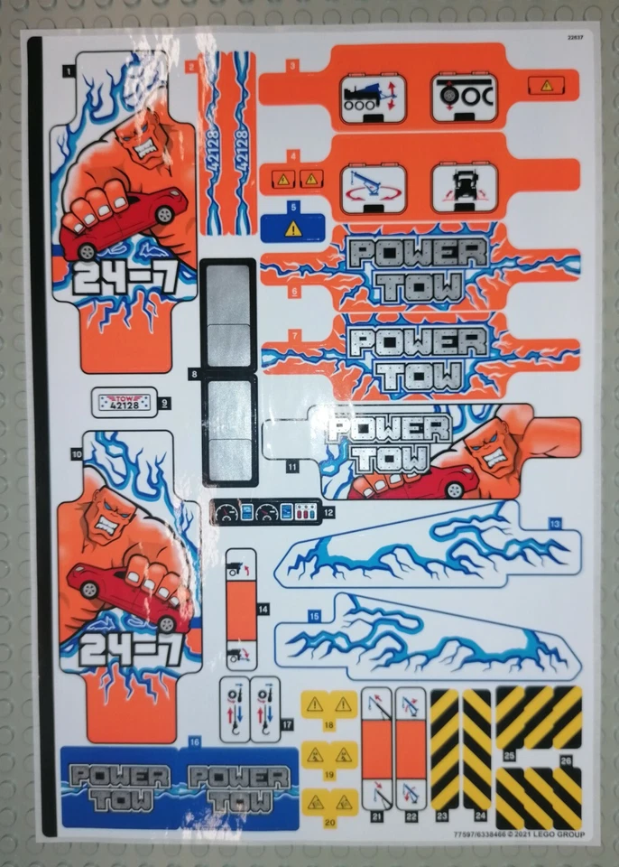 LEGO Technic 42128 Schwerlast Abschleppwagen - AUFKLEBER / STICKER Tow Truck - Bild 1 von 1