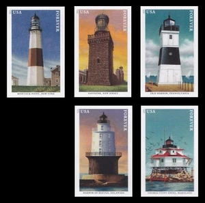 US 5621a-5625a Mid-Atlantic Lighthouses imperf NDC set 5 MNH 2021 - Picture 1 of 1