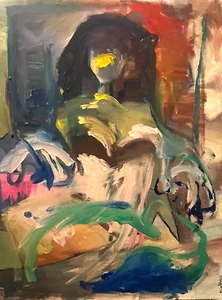 Fauvist Portrait Woman Figure Oil On Canvas 18x24 Original Signed - Picture 1 of 4