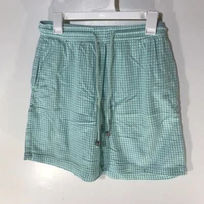 Mountain Lake Casuals Grn/Wht Checked Drawstring Pull On Shorts Womens Size L - Image 1 of 4