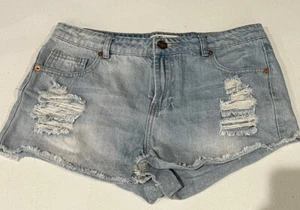 Cotton On Womens Cut Off Denim Hot Pants Light Blue Size 12 - Picture 1 of 7