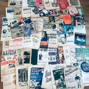 Rare Collection of Antique Music Sheet job lot x70 Musicals Piano Vocal etc. - Picture 1 of 17