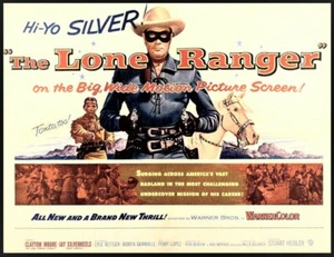 Póster de película The Lone Ranger Clayton Moore impresión de lona imán nevera 6x8 grande - Imagen 1 de 2