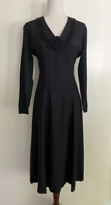 Vestido Midi De Colección Años 90 Rosa Salvaje Negro Cuello V Romántico Gótico Retro Victoriano Talla m Foto 1 de 4