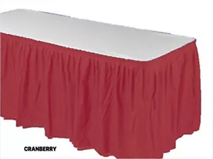 TABLE SKIRT, 29" X 14' Pleated Plastic Disposable Waterproof Choose Color - Picture 1 of 23