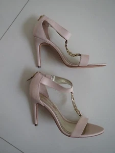 Alannah Hill Ladies Blush Leather Heels T Bar Sandals  Size 39 - Picture 1 of 1