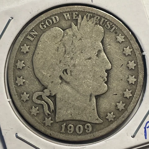 1909-S  Barber Half Dollar - FREE SHIPPING - P9-21 Cover