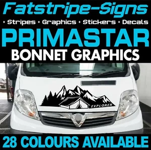 passend für Nissan Primastar Mountains Explorer Motorhaube Aufkleber Grafik Camper Van - Bild 1 von 2
