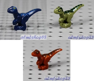LEGO - Set of 3 Dinosaurs Combo Blue Green - Baby Raptor T Rex Jurassic Park - Picture 1 of 1