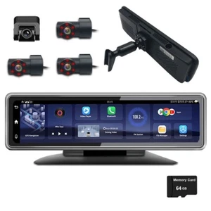 360 Panoramic 4G Car Dashboard Dash Cam Rear Mirror Android 8.1 IR Night Vision - Picture 1 of 11