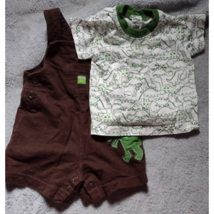 Carter's 3 Months Dinosaur Shirt and Overalls 