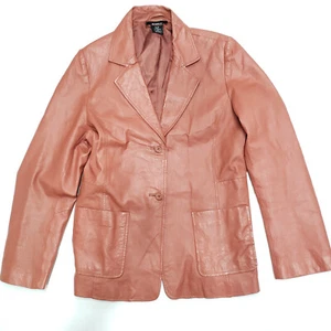 Metrostyle Brown Burnt Orange Leather Jacket Women's Size 14  Model 19-0355-8 - Picture 1 of 4