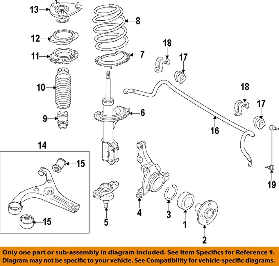 Componentes de suspensión-parachoques KIA OEM 04-13 Forte Koup 546261M000 Foto 1 de 1
