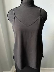 UNIQLO Black V Neck Camisole Pullover Stretch Sleeveless Shell Strappy Tank XS - Picture 1 of 7