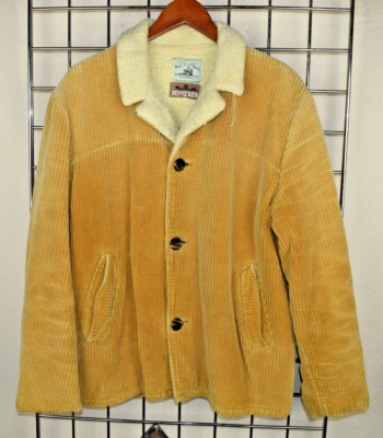 Vintage Corduroy Coat Pacific Trail Size M/L 50s Golden Wheat Sherpa Line Jacket - Image 1 of 4