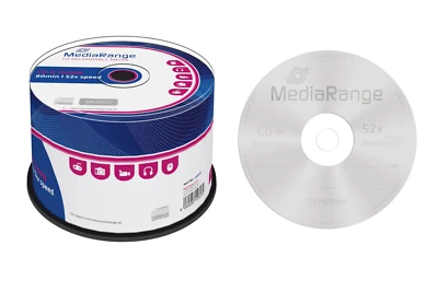 CD-R Rohling 700MB 80Min 52x Speed Cakebox 50er Spindel Datenspeicher CD brennen - Bild 1 von 2