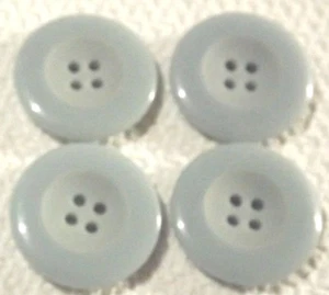 NEU 1" 28 mm BLAU ? GRAU GLÄNZENDE WENDEMANTELJACKE 4 LOCH FLACHER KNOPF - Bild 1 von 4