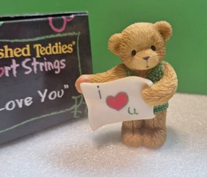 Cherished Teddies Heart Strings I LOVE YOU Teddy Bear Figurine - Picture 1 of 4