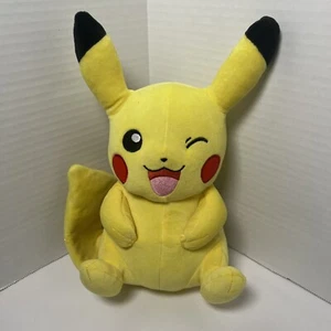 Winking Pikachu Pokémon 2021 Nintendo 11 inch stuffed animal Rare Long Tail - Picture 1 of 11