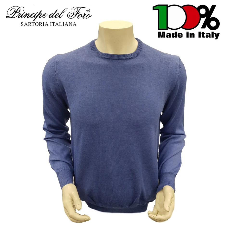 Girocollo UOMO 100% lana merino Zegna Baruffa "PRINCIPE DEL FORO" 46 48 54 56