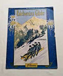 Edelweiss Glide di F.E. Vanderbeck slittino tedesco slittino invernale 1908 vintage - Foto 1 di 6