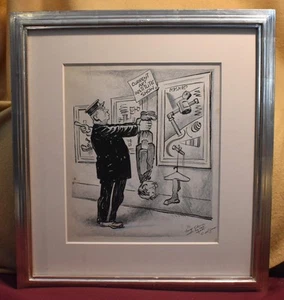 Framed Cecil Jensen Original Cartoon, Signed, 'It ain't easy to acquire culture' - Picture 1 of 22