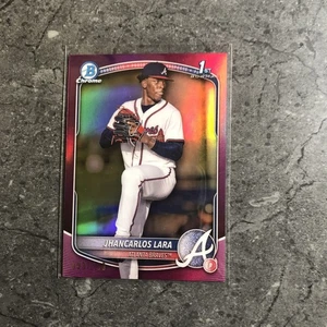 2025 Bowman Chrome 1st Jhancarlos Lara Braves Fuchsia Refractor #'d 093/199 - Picture 1 of 1