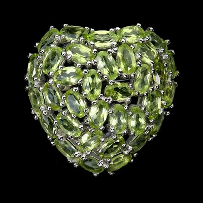 925 Sterling Silver Ring Oval Peridot 5x3mm Natural Gemstone Jewelry Size 7.5 - Image 1 of 4