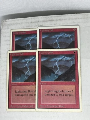 MTG LIGHTNING BOLT (x4) Unlimited - MP - Magic The Gathering - Image 1 of 4