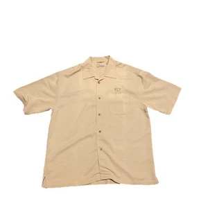Cubavera Beige Linen Blend Embroidered Short Sleeve Shirt Mens Size Large L - Picture 1 of 3