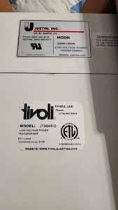 Justin Tivoli Low Voltage Transformer Class 2 JT240451D 240 W 12 V - Picture 1 of 2