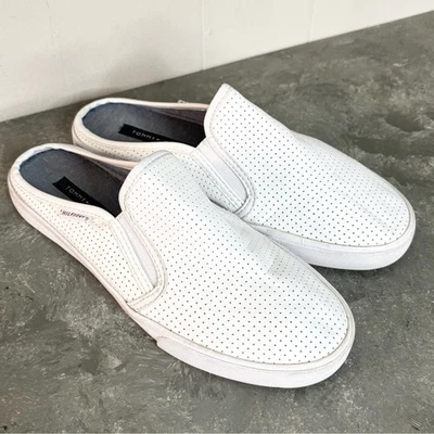 Tommy Hilfiger Mujer Frank Mule Zapatillas en Cuero Blanco Slip en Talla 6.5 Foto 1 de 4