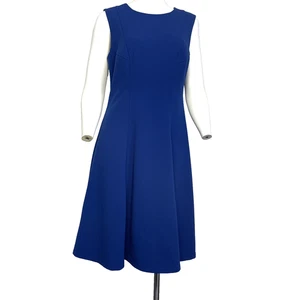Tommy Hilfiger Dress Women's Size 10 Sleeveless Fit Flare Royal Blue Career - Picture 1 of 15