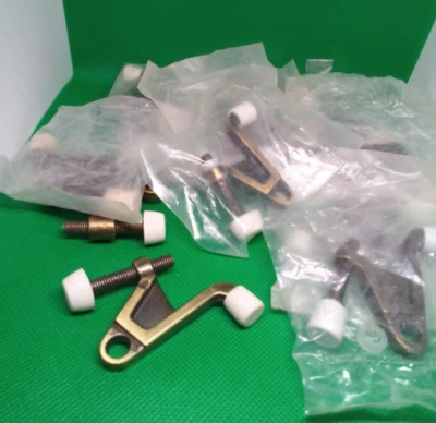 LOTE DE 10 TOPES DE PUERTA ANTIGUOS ACABADO LATÓN BISAGRA PIVOTANTE TOPES DE PUERTA Foto 1 de 3