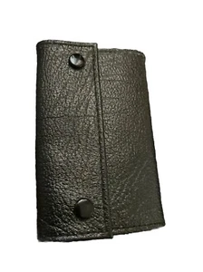 Cartera vintage de cuero real negra de 6’s con llave hecha en Inglaterra de colección - Imagen 1 de 3