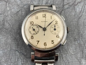 Vintage Rotary Chronograph Stainless Steel 1930s Not Working For Parts or Repair - Picture 1 of 14