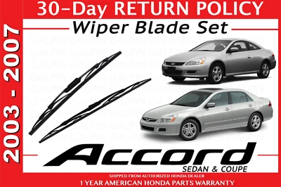 NUEVO JUEGO DE ESCOBILLAS LIMPIAPARABRISAS HONDA ACCORD GENUINO 2003 A 2007 76620/30-SDA-A01 Foto 1 de 4