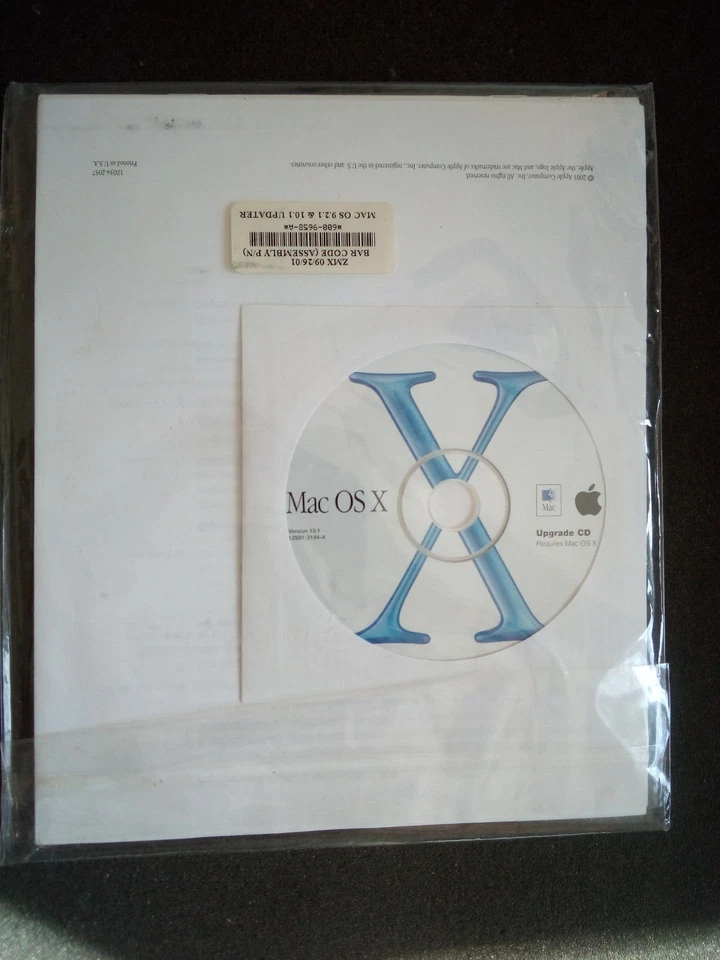 Apple Software Mac OS X Version 10.1 & 9.21 Upgrade CD 600-9658-A (Read below) - Image 1 of 4